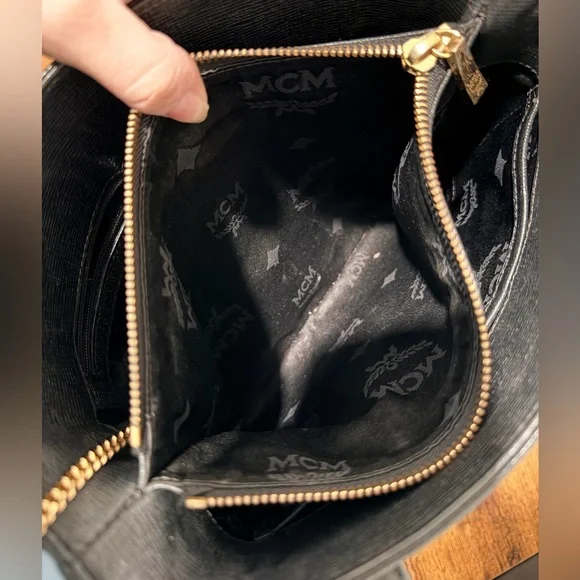 MCM Black Saffiano Leather Bucket Bag with Mini Pouch - Picture 10 of 10